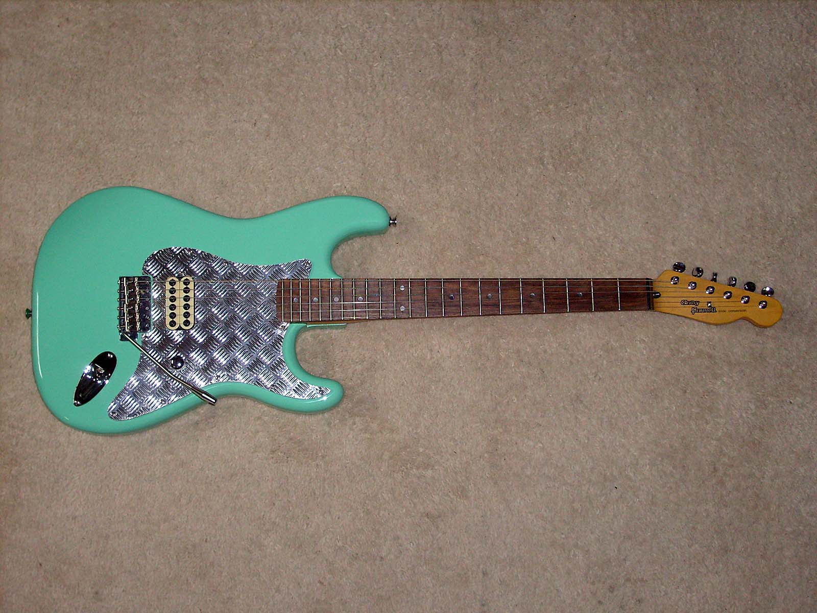 Custom flat fretboard slide guitar