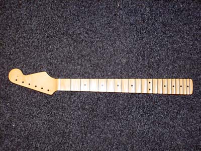 Hand made Maple guitar neck with full scalloping and vintage tint