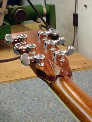 Typical "glue and go" headstock repair